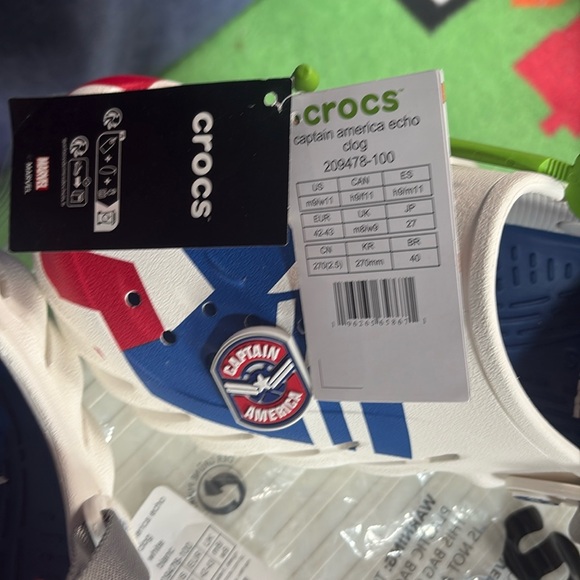 #080 NWT Captain American 🇺🇸 Echo Clog Size US M8/W11EUR42-43 UK M8/W9 - Picture 9 of 10
